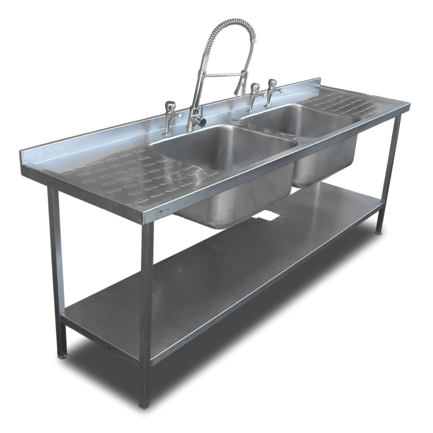2.4m Stainless Steel Double Sink - Red Hot Chilli Northwest Ltd
