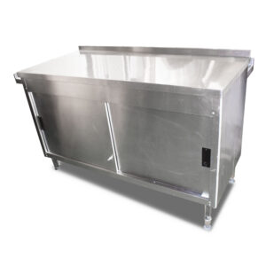 1.3m Stainless Steel Sliding Door Work Table Cabinet