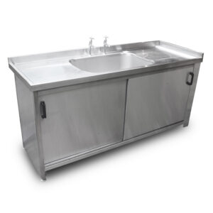1.85m Stainless Steel Single Sink & Cupboard