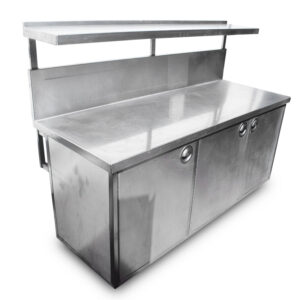 1.95m Stainless Steel Floor Cupboard & Overshelf