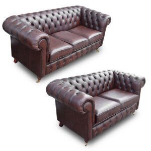Chesterfield 2 Piece Suite Dark Brown