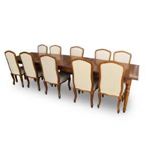 Solid Oak Table with X10 Chairs and X4 Drop leaves