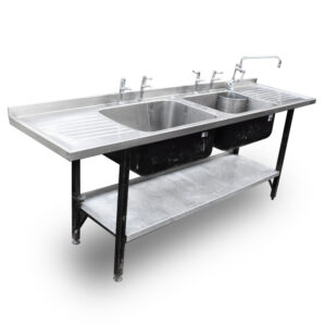 2.3m Stainless Steel Double Sink