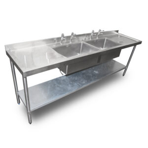 2.4m Stainless Steel Double Sink